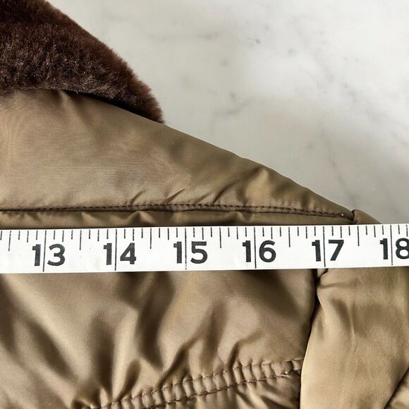 Vintage Walls Blizzard Pruf Coat Brown Faux Fur Trim Zip + Snap Front-Women's S - Picture 9 of 16